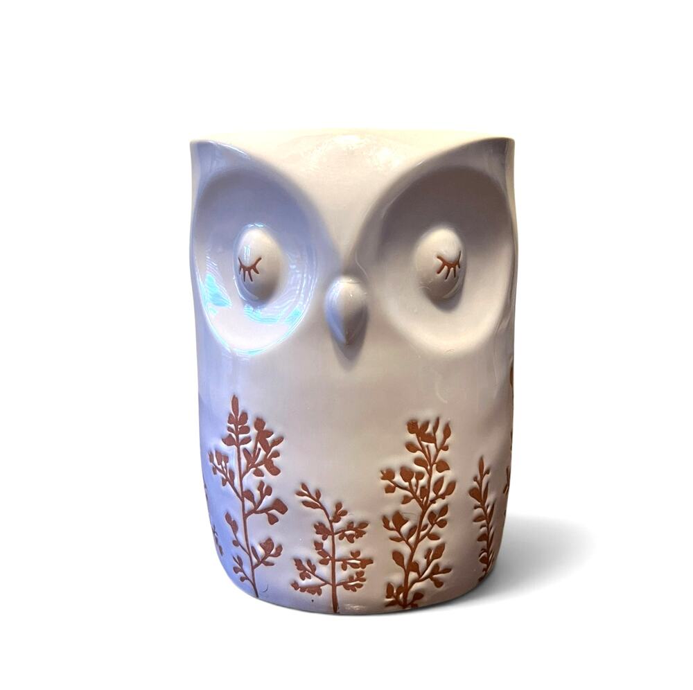 Bath & Body Works Fall Floral Owl Candle Holder for 3 wick Candles